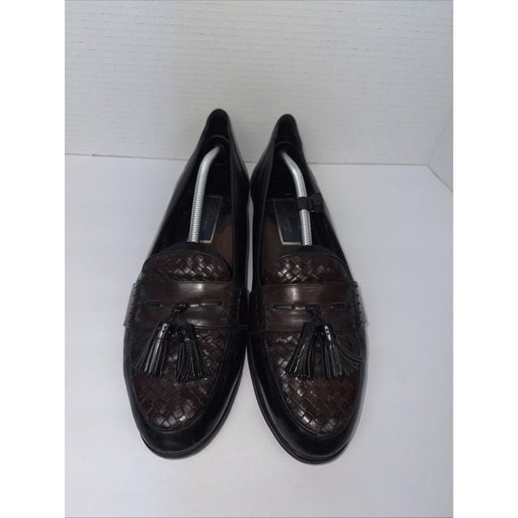 Vintage Bragano by Cole Haan Tassel Loafers 12 N Woven‎ Leather Italy Shoes